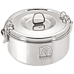 NanoNine Steel Lunch/Tiffin Box - Large, Clip On 700 ml