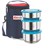 NanoNine Steel Lunch/Tiffin Box Set With Bag - Tiffany 3 pcs