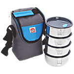 NanoNine Lunch Box/Tiffin Set Stainless Steel Airtight With Bag 4 pcs