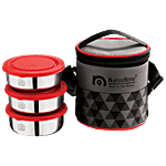 NanoNine Lunch Box/Tiffin Set Stainless Steel With Bag - Brunch 3 pcs