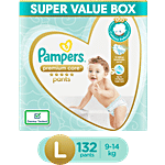 Pampers  Premium Care Diaper Pants - Large, 9-14 kg, Lotion with Aloe Vera 132 pcs Box