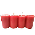 Pahal Scented Pillar Candles - 8 cm , Assorted Colours, High Quality Wax 4 pcs 