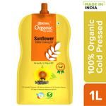 BB Royal Organic Organic Cold Pressed Sunflower Cooking Oil 1 L Spout Pack