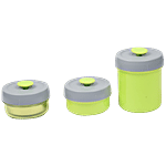 Seven seas Rectangular Stainless Steel Lunch Box/Tiffin Set - Green, Magnum Vacuum Seal 3 pcs
