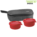 Polyset Polyset Ultra Plastic Lunch Box/Tiffin Box - Red 300 ml (Set of 2)