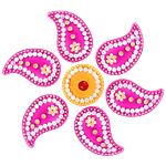 Kvg Festive Artificial Rangoli For Floor/Table/Wall - Assorted Design, Pink 50 g