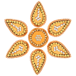 Kvg Festive Artificial Rangoli For Floor/Table/Wall - Assorted Design, Yellow 50 g