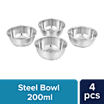 bb home Bowl/Vatti/Katori - No. 5.5, Prem, Stainless Steel 200 ml (Set of 4)