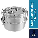 bb home Lunch/Tiffin Box With 2 Containers - 7X2, Stainless Steel 1 pc