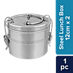 bb home Lunch/Tiffin Box With 2 Containers - 8X2, Stainless Steel 1 L