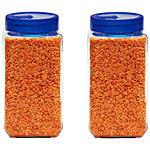 Yera Glass Jar - With Blue Lid, Square, Pantry/Cookie/Snacks 1.1 L (Set of 2)