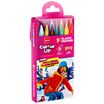 BIC Cello ColourUp Plastic Crayons - Tictac, 12+2 Shades 1 pc Pouch (Get Gold & Silver Plastic Crayon Inside)