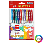 BIC Cello Geltech Fun Glitter Gel Pen - Assorted 10 pcs