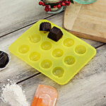 Hazel 10 Cavity Silicone Smiley Shape Chocolate/Ice Cube Mould - Yellow 1 pc