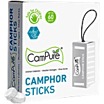 Campure Camphor Sticks - Regular, Repels Insects & Rodents, Purifies The Ambience , Eliminates Odour 18 g 