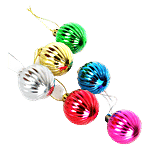 SBE Christmas Decorative Ball - PP, Assorted Colour 6 pcs