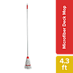 Liao Microfiber Wet/Deck Mop - With 4.3 Feet Metal Rod, For Floor Cleaning 1 pc