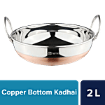 bb home Stainless Steel Kadhai - No.12, Copper Bottom 2 L