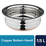 bb home Stainless Steel Handi/Urli - No.12, Copper Bottom 1.5 l