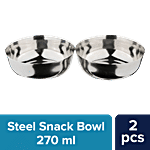 bb home Snack Bowl - No.6, Stainless Steel, Silver 270 ml (Set of 2)