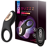 Skore Buzzz - Rechargeable Vibrating Ring With Remote For Him & Her 3 pc