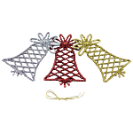 DP Christmas Sparkling Decorative Bells - BB1476, Assorted Colour 3 pcs