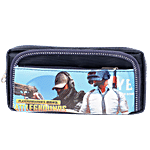 DP Dark Blue Printed Pencil Pouch - Fabric & PU, BB1255DD 1 pc