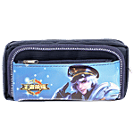 DP Dark blue Printed Pencil Pouch - Fabric &  PU, BB1255DE 1 pc