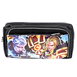 DP Black Printed Pencil Pouch - Fabric & PU, BB1255DF 1 pc