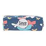 DP Navy Blue Printed Pencil Pouch - PU, BB1285NBL 1 pc