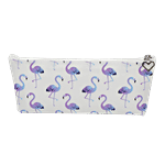 DP White Printed Pencil Pouch - PU, BB1288WHT 1 pc
