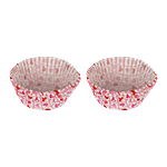 DP Pink-Red Heart Printed Cupcake Moulds - Paper, BB1339 50 pcs
