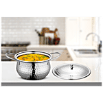 Classic Essentials Serving Hammered Handi With Lid - 16 cm 1.3 L