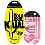 Maybelline New York Promo Pack at 20% Off - Colossal Kajal + Baby Lips Love Color, Pink Lolita 4.35 g 