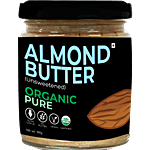 D-Alive Organic Almond Butter - Unsweetened, No Gluten 180 g Glass Jar