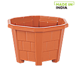Aristo Hexa Designer Plastic Planter Pot - Terracotta Colour 13.5 L