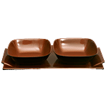 Superware Melamine 2 Pcs Snack Set With Tray - Copper 3 pcs 