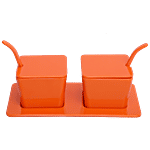Superware Melamine Condiment With Spoon - Orange 2 pcs