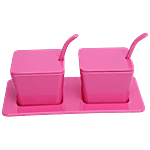 Superware Melamine Condiment With Spoon - Pink 2 pcs
