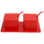 Superware Melamine Condiment With Spoon - Red 2 pcs