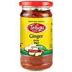 Telugu Pickles Ginger Pickle - Without garlic 300 g Glass Bottle