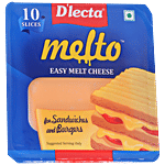 D'lecta Melto Processed Cheese Slices - Easy Melt, For Sandwiches & Burger 140 g (10 pcs)