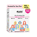 Plush Ultra Thin Sanitary Pads With 2 Panty Liners - XL & XXL 14 pcs