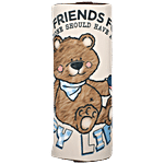 QIPS Cylindrical Shaped Pencil Pouch Bag - With Teddy Art 1 pc