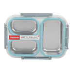 Tedemei Plastic & Stainless Steel Lunch Box/Tiffin Box - Leak Proof, Blue 1.2 l