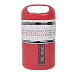 Tedemei Plastic & Stainless Steel Lunch Box/Tiffin Box - Leak Proof, Red 1.13 l