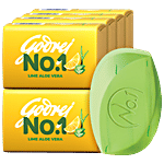 Godrej No.1 Lime & Aloe Vera Bathing Soap, Gives Fresh & Soft Skin 150 g (Pack of 9)