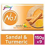 Godrej No.1 Bathing Soap - Sandal & Turmeric 150 g (Pack of 9)