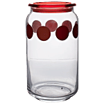 BB Home Marino Air-Tight Glass Storage Jar With Red Lid 750 ml (Set of 2)