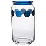 BB Home Marino Air-Tight Glass Storage Jar With Blue Lid 750 ml (Set of 2)